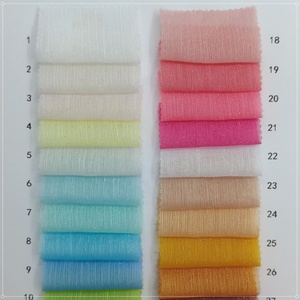 Rts 108 màu sắc chất lượng cao Kim Loại Lụa Crinkle <span class=keywords><strong>Polyester</strong></span> Crepe vải xếp li voan với lurex - Product Image 2