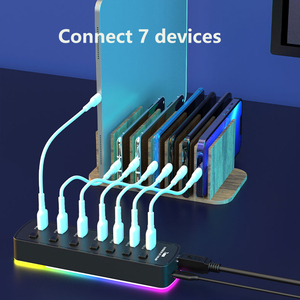 <span class=keywords><strong>USB</strong></span> Hub 3.0 7 cổng <span class=keywords><strong>USB</strong></span> Splitter với cá nhân On/Off LED Thiết bị chuyển mạch 5Gbps dữ liệu <span class=keywords><strong>USB</strong></span> mở rộng cho máy tính xách tay iMac Mobile HDD - Product Image 6