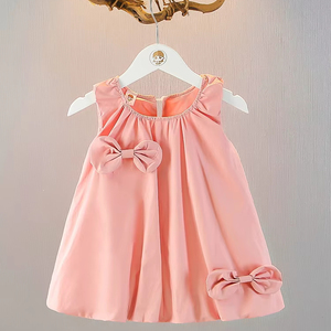Rok anak perempuan 2025 rompi pita musim panas gaun bayi manis versi Korea gaun tanpa lengan rok putri gaya asing - Product Image 1