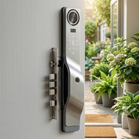 Multi Function Security Camera Smart Door Lock Face Recognition Password IC Card Unlock Cloud Storage for Aluminum/Wood Doors
