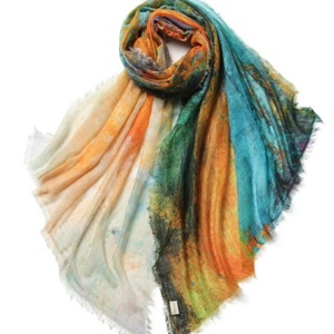 Chal de Cachemira Pura Ultrafino para Mujer, con Anillo Degradado Pintado a Mano, de Terciopelo, para Primavera Verano, para Cuartos Climatizados, Cálido y Tejido - Product Image 3