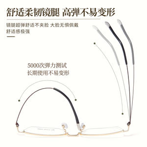 Monture de lunettes rectangulaire semi-cerclée en métal Voss pour homme 54-17-148, pont moyen, verres en résine, origine Danyang - Product Image 5