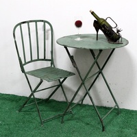 Meubles de jardin portables en fer antique Luckywind, ensemble de meubles de bar de jardin, ensemble de table et de chaises pliantes en métal pour patio et bistrot