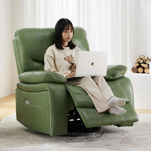 Fauteuil inclinable en cuir moderne de luxe, pivotant et à bascule, pour cinéma, 1 place, canapé inclinable individuel pour salon - Product Image 2