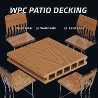 Plancher de terrasse en WPC rainuré creux moderne de haute qualité, imperméable pour l'extérieur, 138*22mm avec revêtement double face