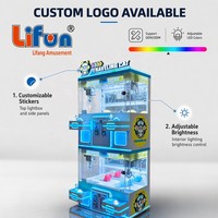 Station d'arcade LiFun personnalisée pour 4 joueurs avec mini-grue à pinces, garantie 1 an, pour parcs d'attractions et centres commerciaux