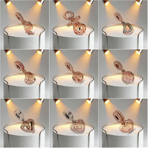 Colgantes de circonita chapados en oro S925 originales, bonitos dijes con forma de garra, globo aerostático, cámara, colador, cuentas DIY, <span class=keywords><strong>Navidad</strong></span> - Product Image 4