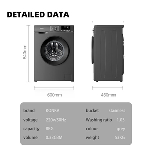 China Hot Sale 8kg Washer Dryer <strong>Front</strong> <strong>Load</strong> 10Kg <strong>Washing</strong> <strong>Machine</strong> Compact Size Laundry Washer Class A+++ Ship Home Hotel Use - Product Image 3
