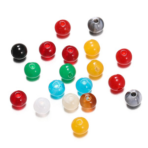 Perles rondes en acrylique de 6mm avec trous droits pour la fabrication de bijoux, matériaux de perlage en vrac, fournitures artisanales DIY, vente en gros - Product Image 5