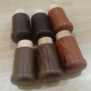 Wooden Painting <b>Frame</b> Ends Round Mushroom Shape Sandalwood Rosewood Handmade Vintage Style Base Rod <b>Mounting</b> Scroll Ends - Product Image 1
