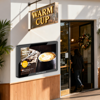Kiosque publicitaire LCD HUSHIDA personnalisable de 32 à 50 pouces, téléviseur extérieur haute luminosité 2500 nits, IP65, lisible en plein soleil, pour centres commerciaux