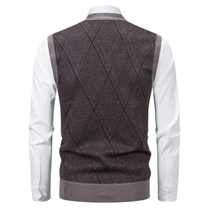 Gilet tricoté <span class=keywords><strong>sans</strong></span> manches décontracté et léger pour <span class=keywords><strong>homme</strong></span> 2026 – Cardigan en maille épaisse à col en V pour <span class=keywords><strong>homme</strong></span> - Product Image 5