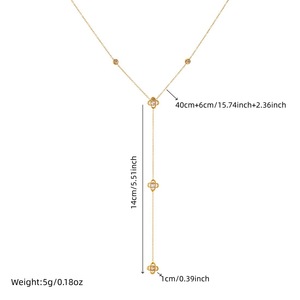 Flower Design Gold Plated Stainless Steel Long Tassel Chain Necklace For Daily Wear - Product Image 4