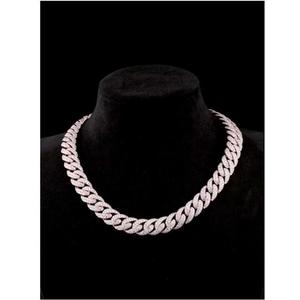 Cadena de Eslabones Cubanos de Moissanita de Lujo en Plata de Ley 925 Bañada en Oro para Moda Hip Hop y Streetwear - Product Image 6