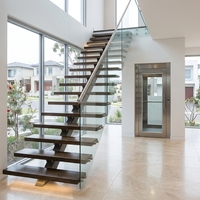 Nouvelles conceptions modernes d'escaliers intérieurs en verre à balustrade droite pour résidences en Inde – Modèles élégants