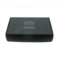 Boîte d'expédition en carton ondulé noir personnalisée, emballage imprimé pour vêtements, produits de beauté, coffrets cadeaux et commandes e-commerce