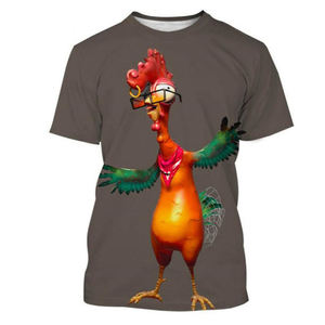 High Quality Wacky Chicken Graphics 3d Print Tshirt Fashion Crew Neck Loose Fit Basic <strong>t</strong> <strong>Shirt</strong> Summer Polyester Wholesale <strong>T</strong>-<strong>shirt</strong> - Product Image 6