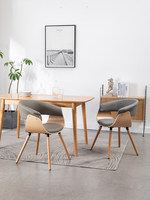 Chaise de salle à manger Jianyi minimaliste moderne nordique en bois massif avec revêtement en cuir PU, démontable, pour la maison, l'hôtel et la terrasse