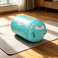 Rouleau de gymnastique gonflable vert menthe avec pompe, baril d'air stable pour l'entraînement de gymnastique et le yoga, plusieurs tailles