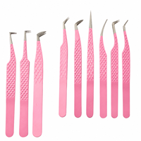 Pince à épiler professionnelle pour cils avec embout en fibre, en acier inoxydable, antidérapante, avec logo personnalisé, pour extensions de cils