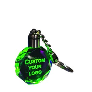 Quảng Châu bán buôn tùy chỉnh 3D laser khắc K9 trống pha lê <span class=keywords><strong>LED</strong></span> Móc Khóa Thủy Tinh Độc Đáo <span class=keywords><strong>Keychain</strong></span> - Product Image 1