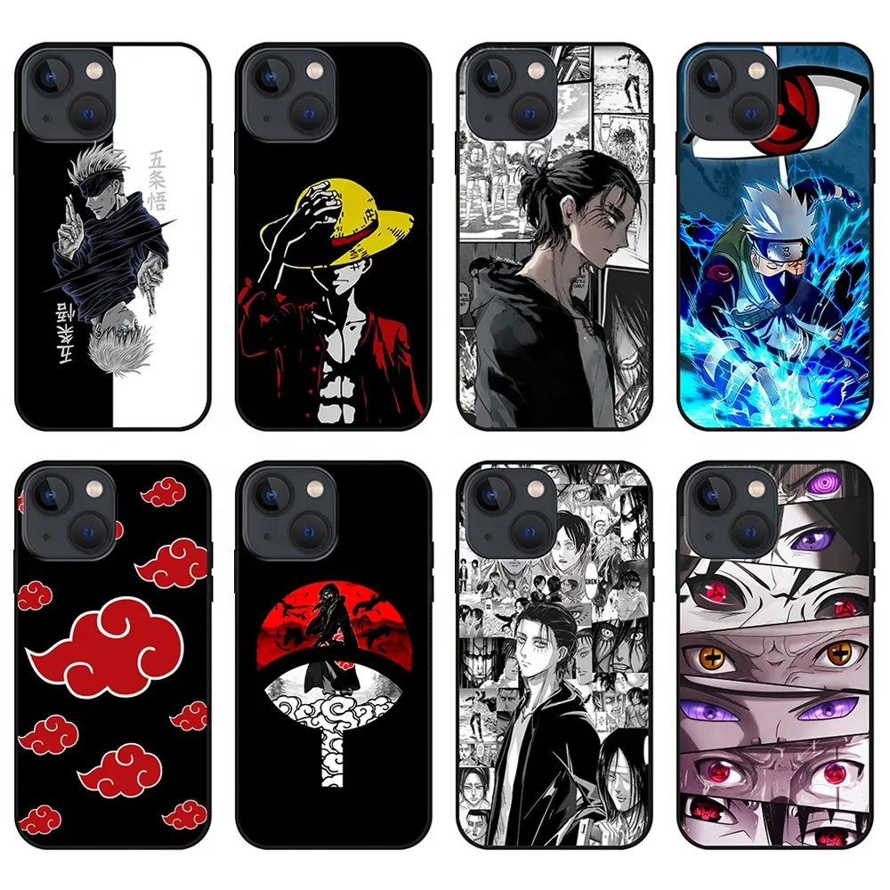 Capa de TPU macio para celular iPhone 11/12/13/14/15 Pro Max com impressão UV Capa de sublimação para celular desenho Anime Uzumaki