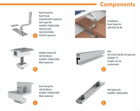 Système de montage solaire pour toiture en tuiles en alliage d'aluminium avec surface anodisée, résistance au vent 60 m/s, résistance à la neige 1,6 KN/m
