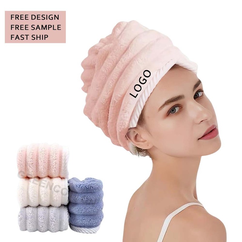 Custom Logo Microfiber Hair Drying Cap