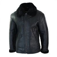 Blouson Aviateur B3 en Cuir Véritable de Mouton pour Homme, Style Bomber, Doublure Coton Zippée, Vêtement d'Hiver, Logo Coupé au Couteau sur le Devant