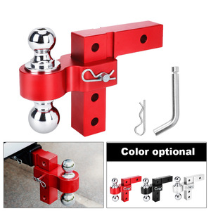 Soporte de Bola de Remolque Ajustable de Aleación de Aluminio de 6 Pulgadas, Plateado y Rojo, Forjado, con Doble Bola - Product Image 2
