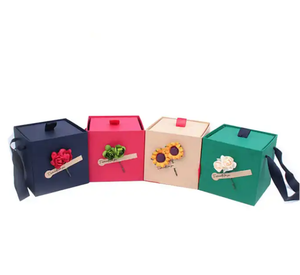 Offre Spéciale personnalisable carton emballage boîte de papier coloré à la main fleur bougie et parfum ruban poignée boîte-cadeau - Product Image 3