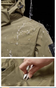 <span class=keywords><strong>Veste</strong></span> enduite personnalisée 3 en 1, chaude, imperméable et respirante pour hommes et femmes, coupe-vent, coutures de chasse et de randonnée en plein air, coupe-vent étanches - Product Image 5