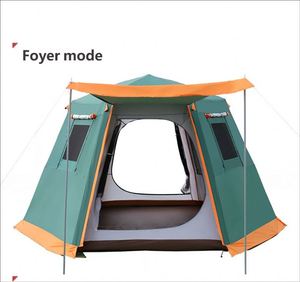 Carpa de campaña doble capa tipo yurta, automática, impermeable y resistente al sol, para 3-4-5-8 personas, ideal para exteriores y para las cuatro estaciones. - Product Image 1