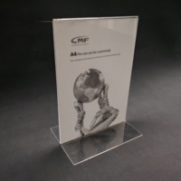Présentoir de comptoir classique en acrylique transparent commercial A4 personnalisé pour les expositions publicitaires Carte de table de promotion de magasin