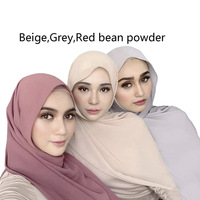 Écharpe longue unie en mousseline de soie perlée Daisy, châle pour femme, foulard, protection solaire, séchage rapide, pour femmes musulmanes