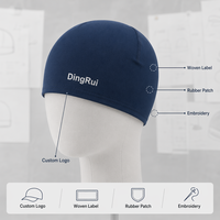 Bonnet de course en polyester à séchage rapide avec logo personnalisé OEM, bonnet anti-transpiration, sous-casque, bonnet tricoté performant, casquette athlétique
