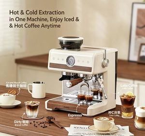 Aimoke - Espumador de Leche a Vapor de Doble Caldera Semiautomático Italiano, Estándar Nacional, Comercial, con <span class=keywords><strong>Molinillo</strong></span> de Café - Product Image 2
