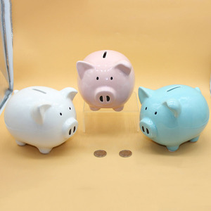 Hermosa Alcancía de Cerámica para Regalo, Alcancía de Cerdito Rosa para Decoración del Hogar - Product Image 1