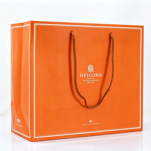 Bolsas de Papel para Vino Personalizadas con Logotipo, Bolsas de Regalo para Compras, Fiestas, Boutique, Color <span class=keywords><strong>Naranja</strong></span>, de Lujo - Product Image 2