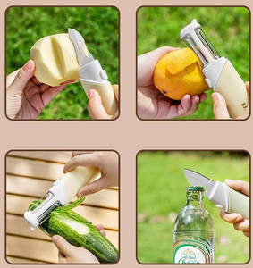 Couteau à fruits compact et pratique pour la cuisine, éplucheur de melon, ustensile de cuisine avec grattoir à éplucher - Product Image 3