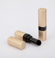 Tube de rouge à lèvres carré en aluminium et plastique, finition mate dorée, rechargeable et réutilisable, conteneur cosmétique vide pour baume à lèvres, maquillage personnalisé