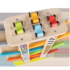 Vente en gros Jouet interactif Montessori Jeux <span class=keywords><strong>de</strong></span> voiture en bois Jouet <span class=keywords><strong>de</strong></span> piste coulissante <span class=keywords><strong>de</strong></span> <span class=keywords><strong>course</strong></span> Cloche Piste Tour Jouet Enfants - Product Image 5