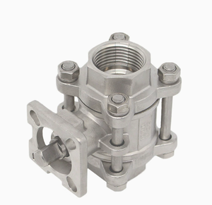 Vanne <span class=keywords><strong>à</strong></span> boisseau sphérique industrielle 3PC en acier inoxydable, filetage femelle NPT/BSPT/BSPP, 1000WOG, avec coussinet de montage, <span class=keywords><strong>à</strong></span> passage plein, norme ISO5211 - Product Image 3