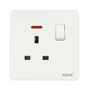 ABUKUK環境にやさしい電気ホームセーブスイッチング電源プッシュボタン圧力壁スイッチ13Aソケットスイッチ