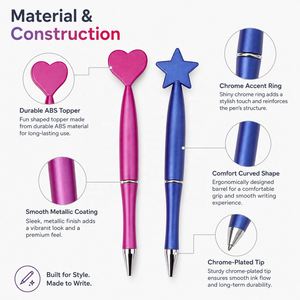 Wholesale Custom Logo Shape <b>Pen</b> Heart Star Butterfly Flower Ballpoint <b>Pen</b> Metallic <b>Novelty</b> <b>Pen</b> Promotional Business Gift - Product Image 4
