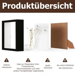 Cornice Espositiva Profonda in Legno Personalizzata All'ingrosso Cornice a Cassetta Portafoto Varie Misure Espositori Shadow Box Profondi in MDF - Product Image 4