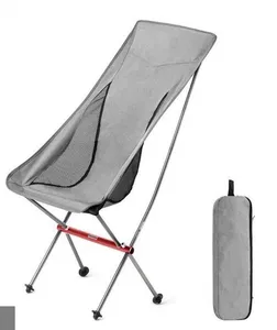 편안한 아늑한 라운지 의자 야외 캠핑 의자 알루미늄 합금 휴대용 경량 하이 백 접이식 문 의자