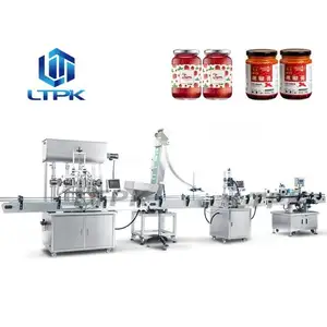 Ligne de production LT-APFCL4 entièrement automatique Machine de remplissage de pâte à grande vitesse Machine d'étiquetage de bouchage de couvercle de bouteille d'alimentation de bouchon