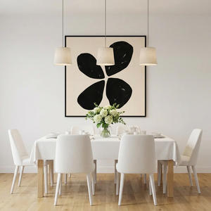 Cuadro Minimalista en Blanco y Negro, Arte de Pared Enmarcado, Lienzo Decorativo para Sala de Estar, Dormitorio, Decoración de Interiores - Product Image 1