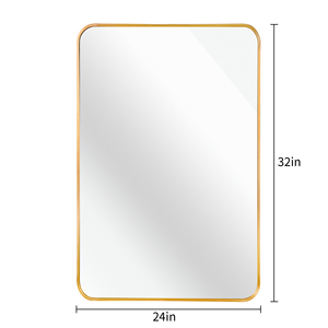 Gold Metal Framed Rectangular <b>Mirror</b> 24x32 Inch <b>Wall</b> Mounted Bathroom Vanity <b>Mirror</b> - Product Image 5
